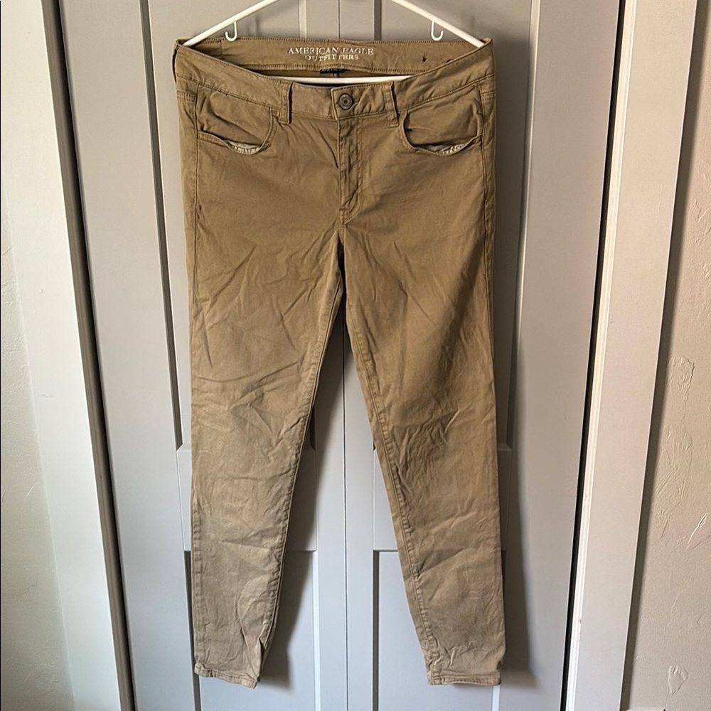 American Eagle Outfitters Tan Straight Leg Jumpsuit
